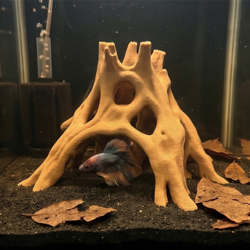 Planted Aquarium With Driftwood - 자연 뿌리 동굴 물고기 은신처 유목