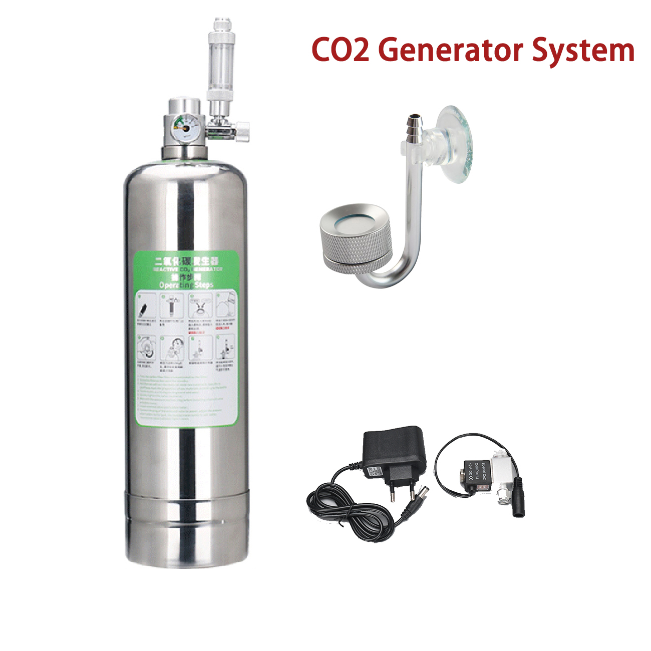 Planted Aquarium Kit - 수족관 CO2 발생기 시스템 키트, 스테인리스