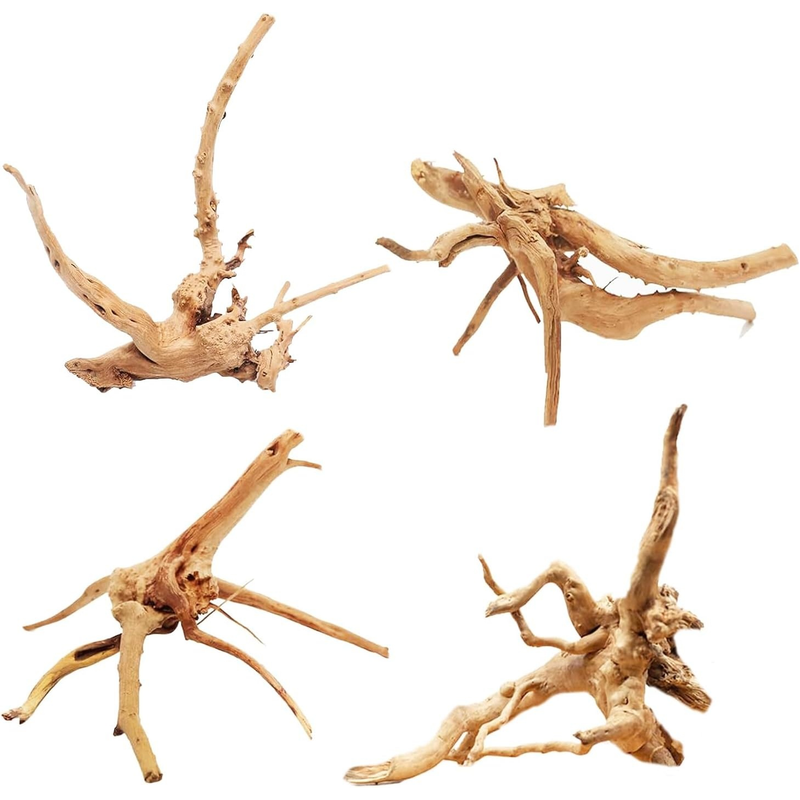 Planted Aquarium With Driftwood - 4개입 천연 나무 어항 장식 식물