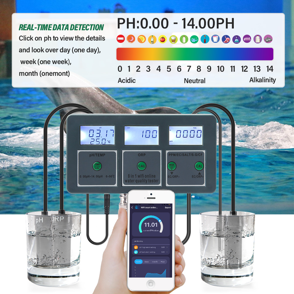 WiFi Tuya 스마트 PH 측정기 데이터 로거 온도 - Planted Aquarium Test Kit 리뷰 및 가격