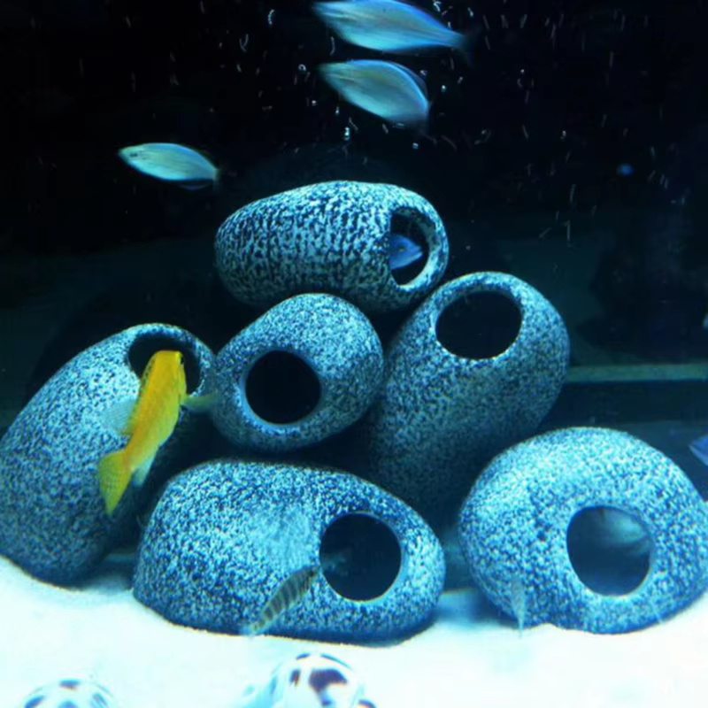 1/2개 수족관 시클리드 스톤 세라믹 암석 동굴 수조  - Aquarium Plant Ornament 리뷰 및 가격